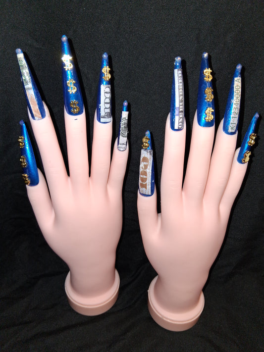 COCOMONEY NAILS CUSTOM 1 OF 1 GLUE ON PRESS ON COMES WITH FREE GIFTS #o78