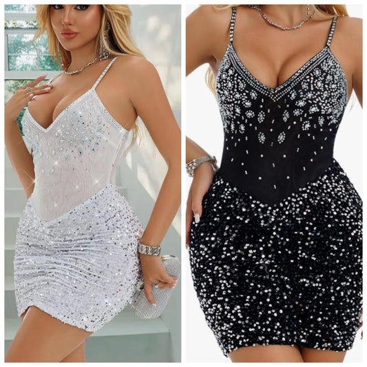 COCOMONEY RHINESTONE SEQUIN DRESS GORGEOUS 😍