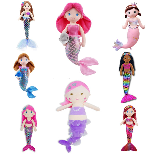 16" Soft Plush Stuffed Mermaid DollIdeal for adventure and comfort, Thalassa stands at a perfect 16.5" tall, making her a versatile companion for playtime fantasies and soothing cuddles.