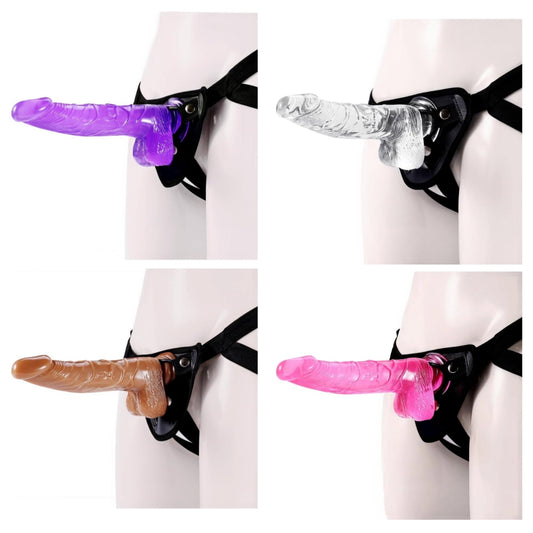 Strap on Dildo with Harness, 8.3 Inch Realistic Wearable Dildo Body-Safe Material Strong Suction Cup, Anal Vagina G Spot Sex Stimulation Adult Sex Toys for Women Lesbian Men Couple