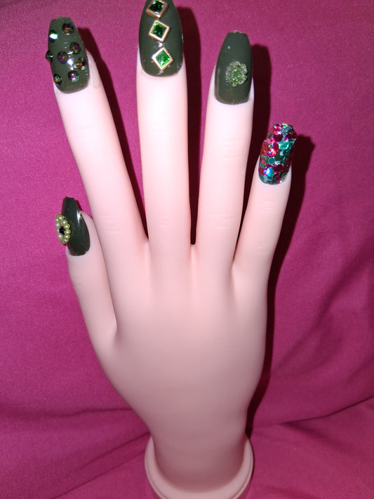 COCOMONEY NAILS CUSTOM 1 OF 1 GLUE ON PRESS ON COMES WITH FREE GIFTS #b73