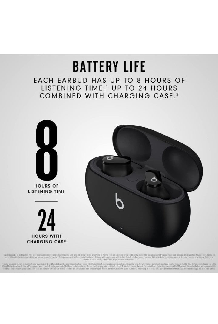 Beats Studio Buds - True Wireless Noise Cancelling Earbuds - Compatible with Apple & Android, Built-in Microphone, IPX4 Rating, Sweat Resistant Earphones, Class 1 Bluetooth Headphones - Black