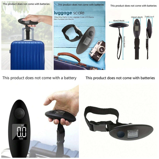 Mini LCD Digital Electronic Luggage Scales Portable Suitcase Scales Portable Travel Bag Weighing Fish Hook Hanging Scales Handheld Travel Bag Weighing Weighing Fish Hook Hanging Scales Luggage Accurate Weighing Travel Weighing Scales Scales