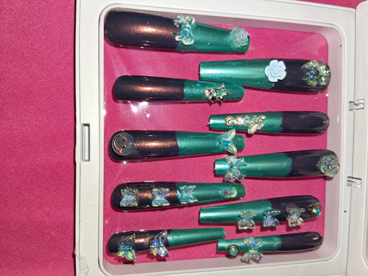 COCOMONEY NAILS CUSTOM 1 OF 1 GLUE ON PRESS ON COMES WITH FREE GIFTS #p15