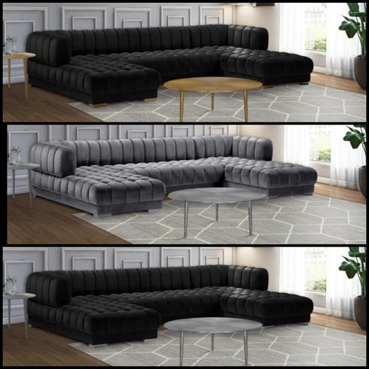 3 - Piece Velvet Sectional 2 colors to choose from