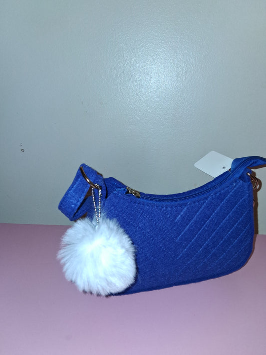 COCOMONEY MINI HANDBAG BLUE 8IN BY 4HALF IN BY 2HALF IN only 1