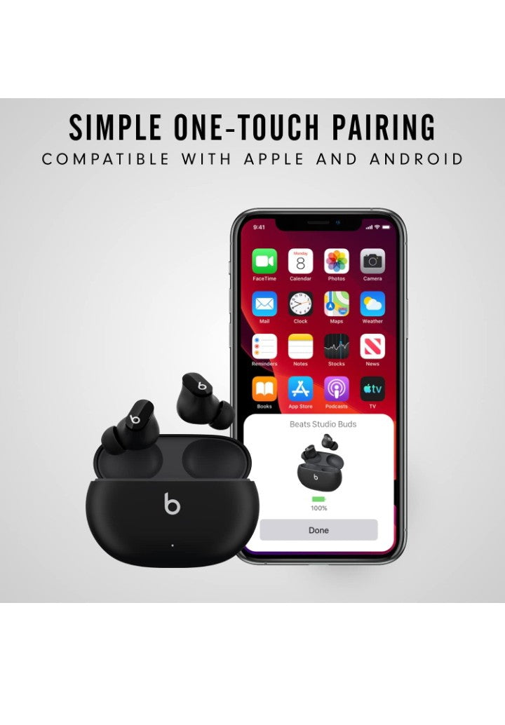Beats Studio Buds - True Wireless Noise Cancelling Earbuds - Compatible with Apple & Android, Built-in Microphone, IPX4 Rating, Sweat Resistant Earphones, Class 1 Bluetooth Headphones - Black