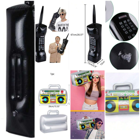 1pc Inflatable Mobile Phone or Radio Balloons, 80s Retro Party Decoration Prop material ps