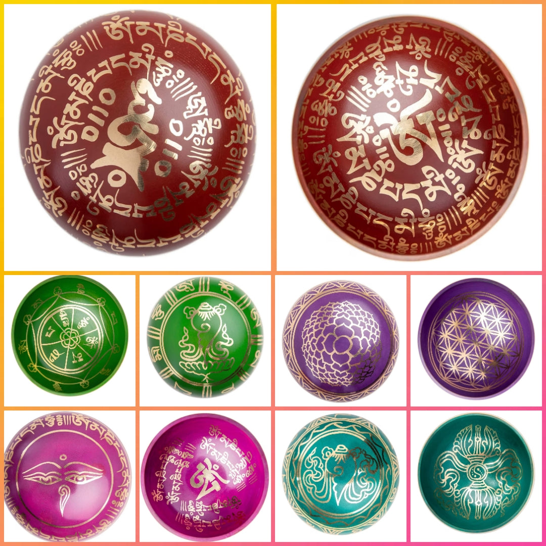 Tibetan Singing Bowl Set - Authentic Handcrafted Mindfulness Meditation Holistic Sound 7 Chakra Healing Gift by Himalayan Bazaar