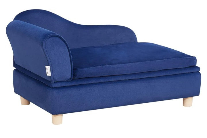 VEVOR Pet Sofa, Dog/Cat Couch for Small-Sized Dogs or Cats, Soft Velvety Dog Sofa Bed, 50 lbs Loading Cat Sofa, Blue