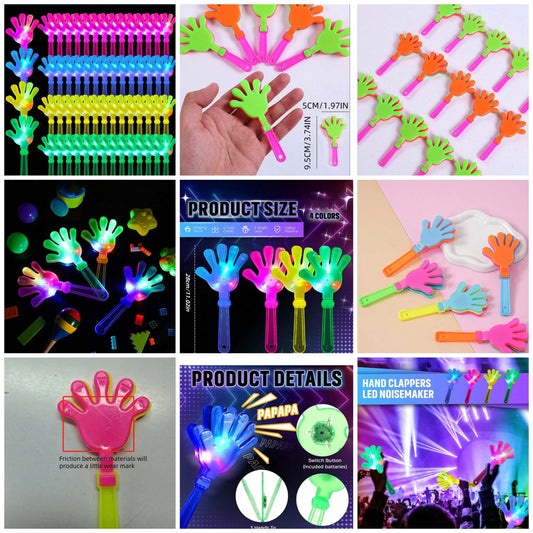 Mini Clapper,Length 9.5cm/3.74in/ Width 5cm/1.97in Ideal For Holidays, Birthday Party Gifts And Supplies Suitable For Christmas Party Christmas Gift New Year Gift Christmas Garter Gift Holiday Rave, Plastic Party Clapper Happy Maker Party holiday pp