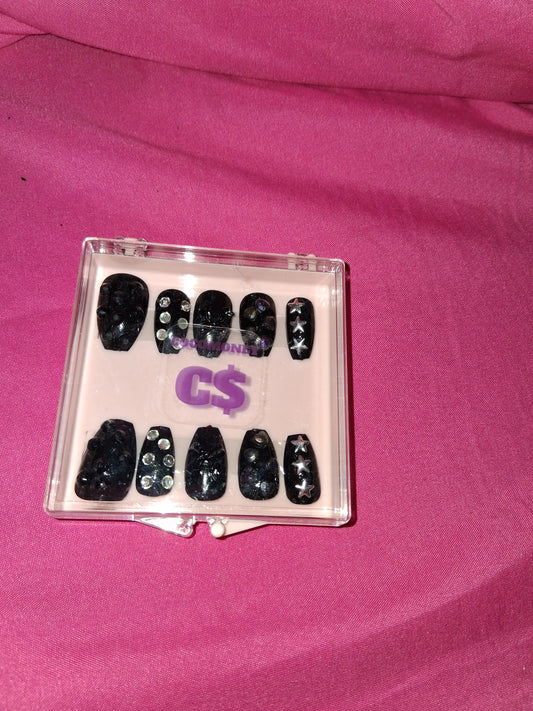 COCOMONEY NAILS CUSTOM 1 OF 1 GLUE ON PRESS ON COMES WITH FREE GIFTS #b91