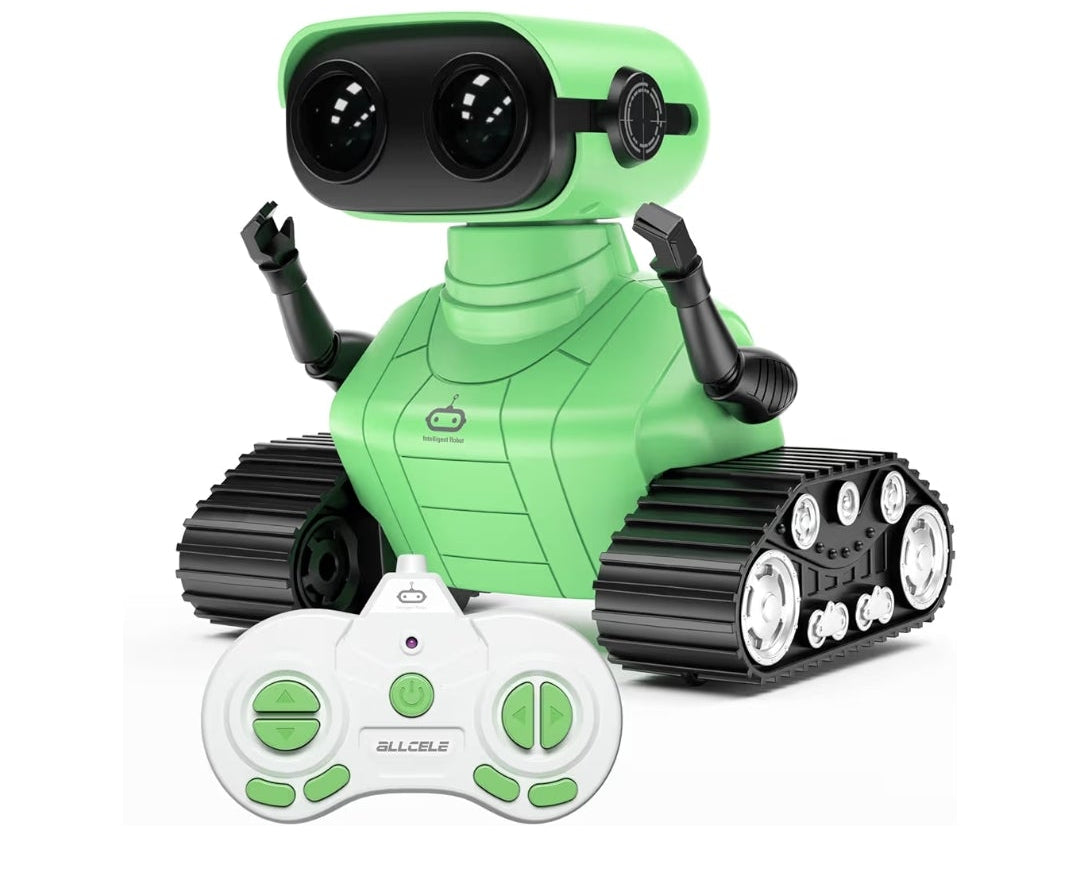 Robot Toy, Rechargeable RC Robot for Kids, Remote Control Toy with Music and LED Eyes, Gift for Children Age 3 Years and Up