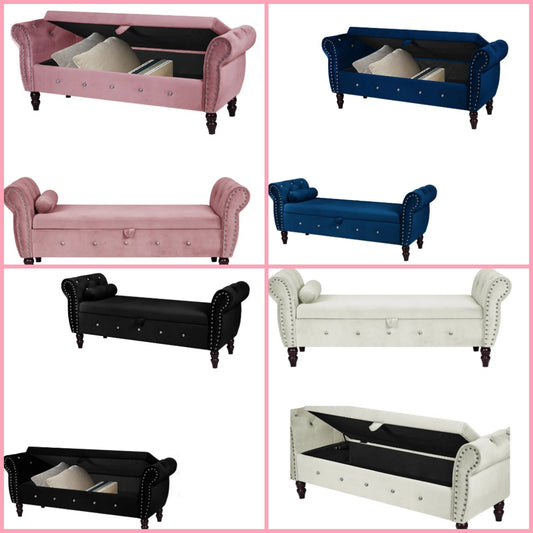 Velvet Ottoman With Storage Space inside Unique and Fun