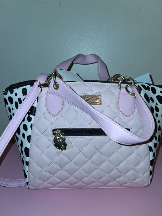 BETSY JOHNSON HANDBAG PINK 11IN BY 9IN BY 5HALF IN only 1