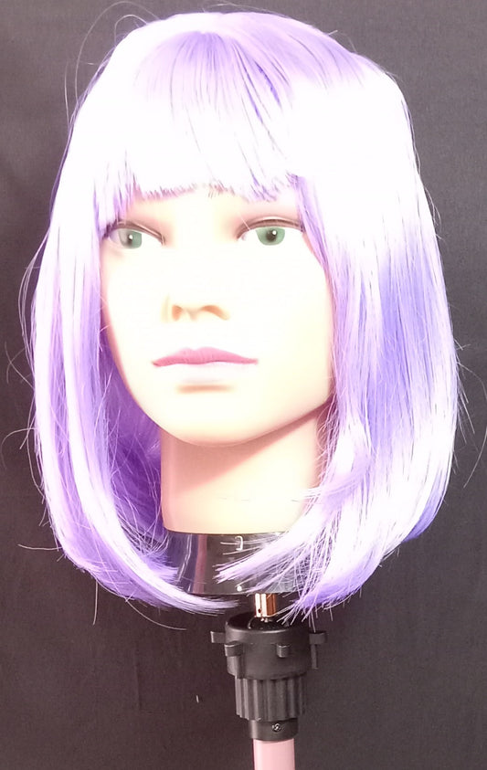 COCOMONEY WIG PURPLE SHORT BOB STRAIGHT SYNTHETIC