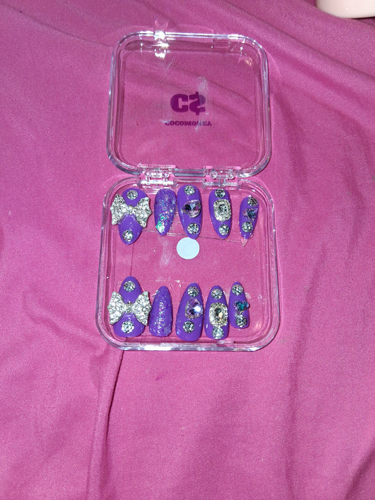 COCOMONEY NAILS CUSTOM 1 OF 1 GLUE ON PRESS ON COMES WITH FREE GIFTS #b76