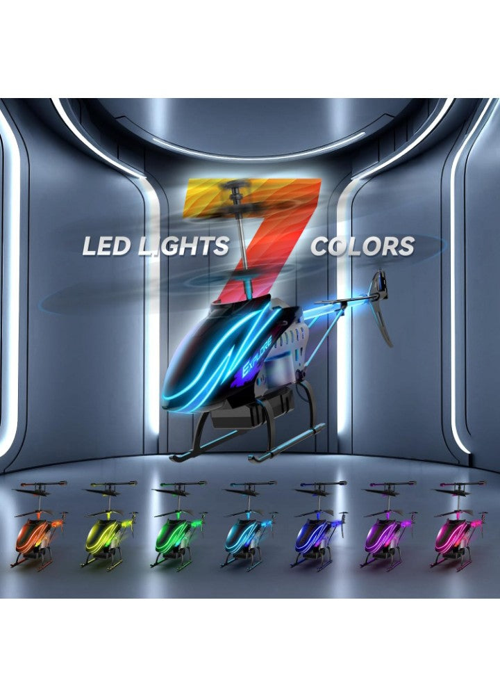 RC Helicopter, Remote Control Helicopter for Kids with 30Mins Flight(2 Batteries), 7+1 LED Light Modes, Altitude Hold, RC Toys for Boys Girls