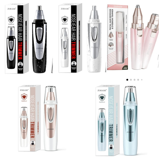 Ear and Nose Hair Trimmer Clipper - 2024 Professional Painless Eyebrow & Facial Hair Trimmer for Men Women,Battery-Operated Trimmer with IPX7 Waterproof,Dual Edge Blades for Easy Cleansing
