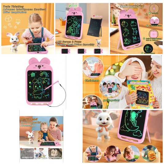 10 Inch LCD Writing Tablet For Kids Toddler Toys, Electronic Doodle Board Drawing Pad, Lion Owl Fox Rabbit Design, Top Rated Christmas Birthday Gift For Boys Girls 2 3 4 5 6 7 8 Years Old, Portable Scribbler Boards Educational Learning Toy