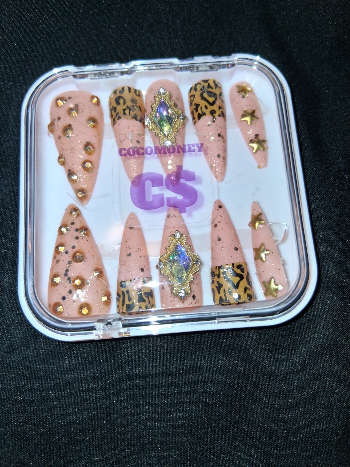 COCOMONEY NAILS CUSTOM ONE OF A KIND PIECES WITH NAIL BAG AND FREE GIFTS ACRYLIC