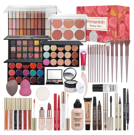 Full All in One Makeup Sets Include Eyeshadow Palette Lipstick Concealer Foundation Mascara Loose Powder Etc