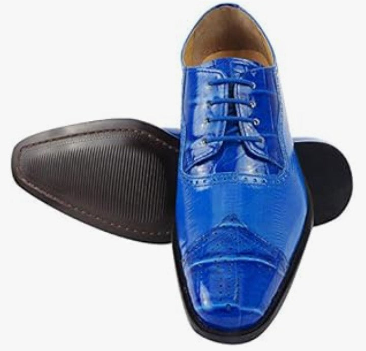 SEXY Blue Men's Oxford Dress Shoes, Shoes for Men