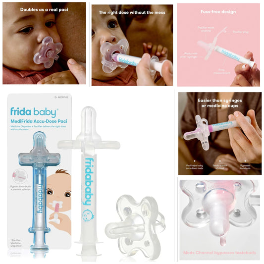 Baby Medicine Dispenser, Medi Frida Baby Medicine Syringe & Accu-Dose Pacifier for Mess & Fuss Free Use