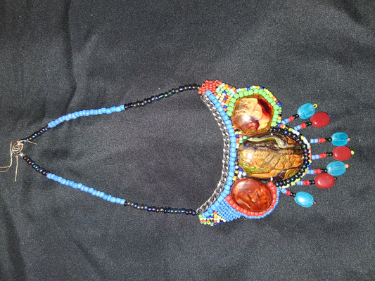 COCOMONEY NECKLACE BEAD GEMSTONES 20IN
