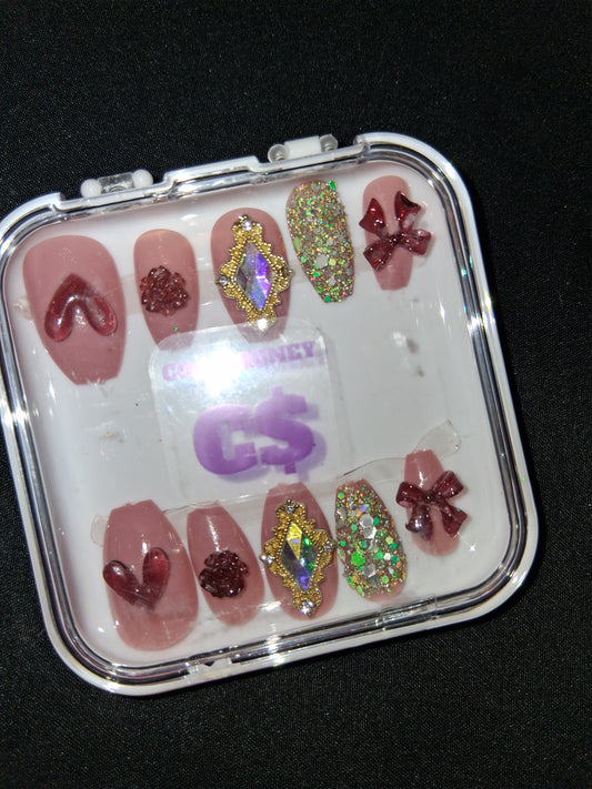 COCOMONEY NAILS CUSTOM ONE OF A KIND PIECES WITH NAIL BAG AND FREE GIFTS ACRYLIC