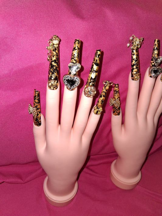 COCOMONEY NAILS CUSTOM 1 OF 1 GLUE ON PRESS ON COMES WITH FREE GIFTS #o38