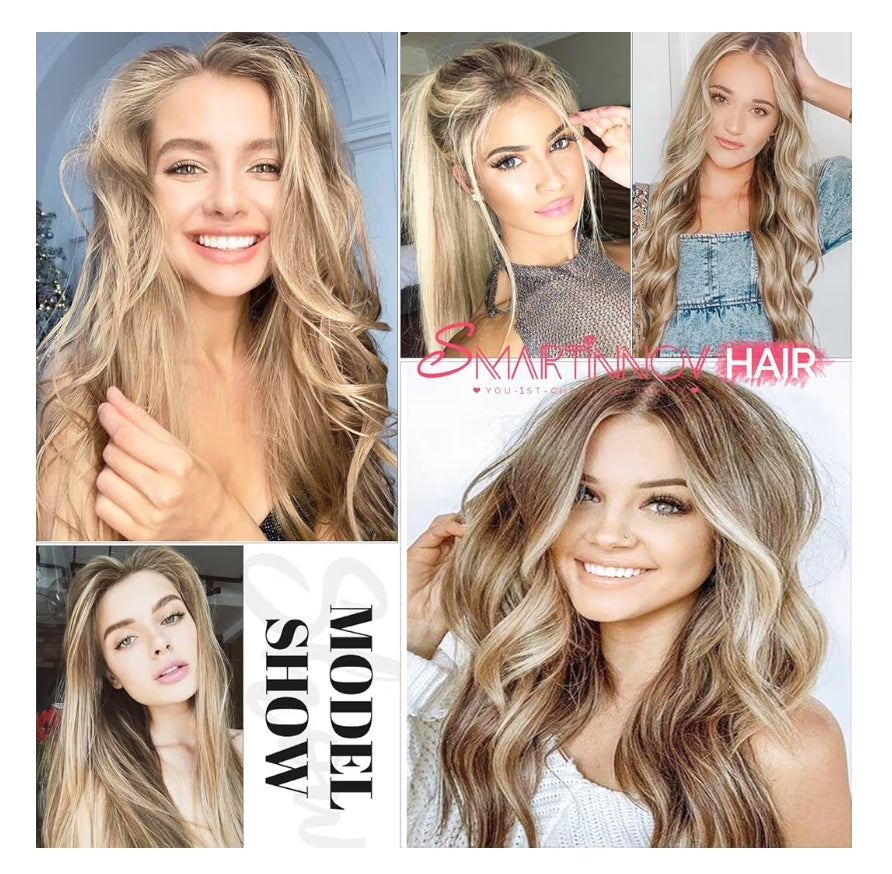 32 Inch Long Highlight Ash Blonde Wigs Human Hair Balayage Ombre, Ash Blonde to Light Brown Highlight, Lace Front Wig Virgin Hair
13x4 HD Transparent 150% Density Glueless Pre Plucked Wigs for Women