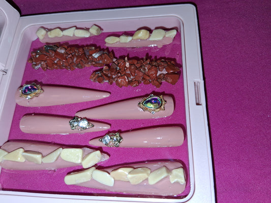 COCOMONEY NAILS CUSTOM 1 OF 1 GLUE ON PRESS ON COMES WITH FREE GIFTS #p36