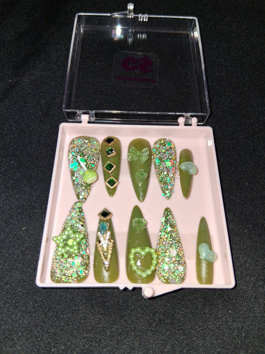 COCOMONEY NAILS CUSTOM ONE OF A KIND PIECES WITH NAIL BAG AND FREE GIFTS