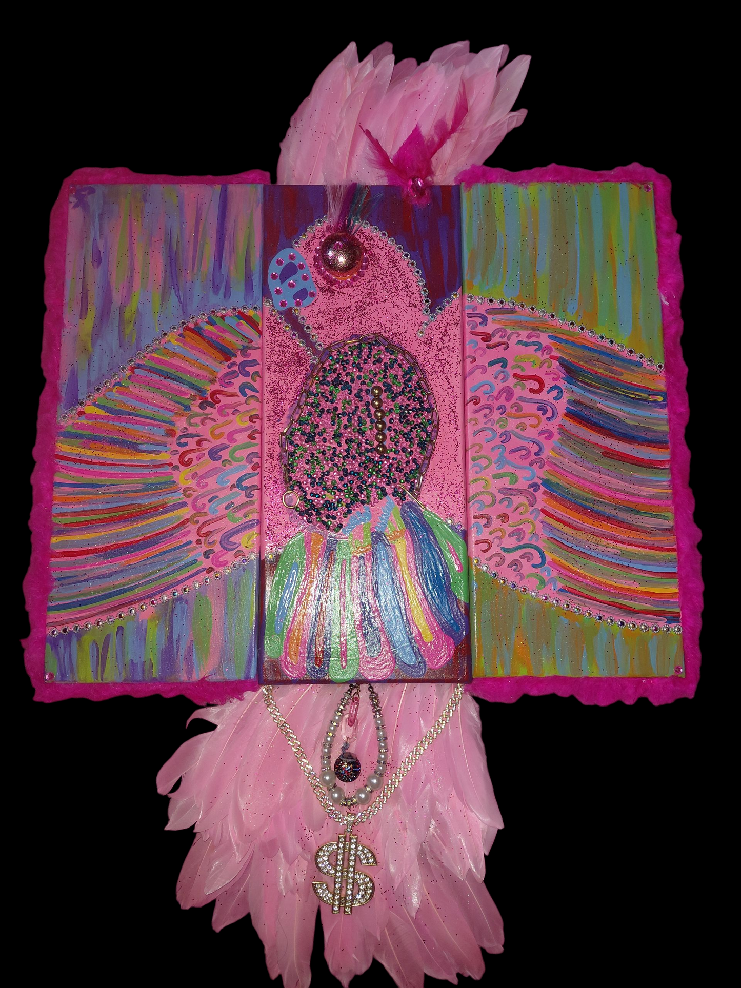 FREE BIRD✅️ CUSTOM PAINTING BY COCOMONEY 1 OF A KIND PIECE. 60×24 Inches 3 piece 1 painting connects together and makes 1 stunning piece of art signed C$ COCOMONEY by me personally dated and signed on the back.
