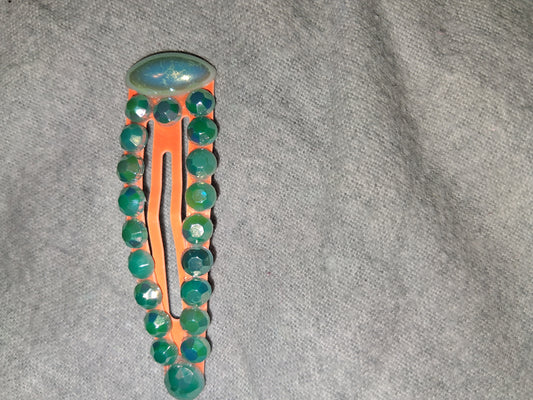 COCOMONEY HAIR CLIP 3INCH CUSTOM 1 OF A KIND PIECE with gemstones