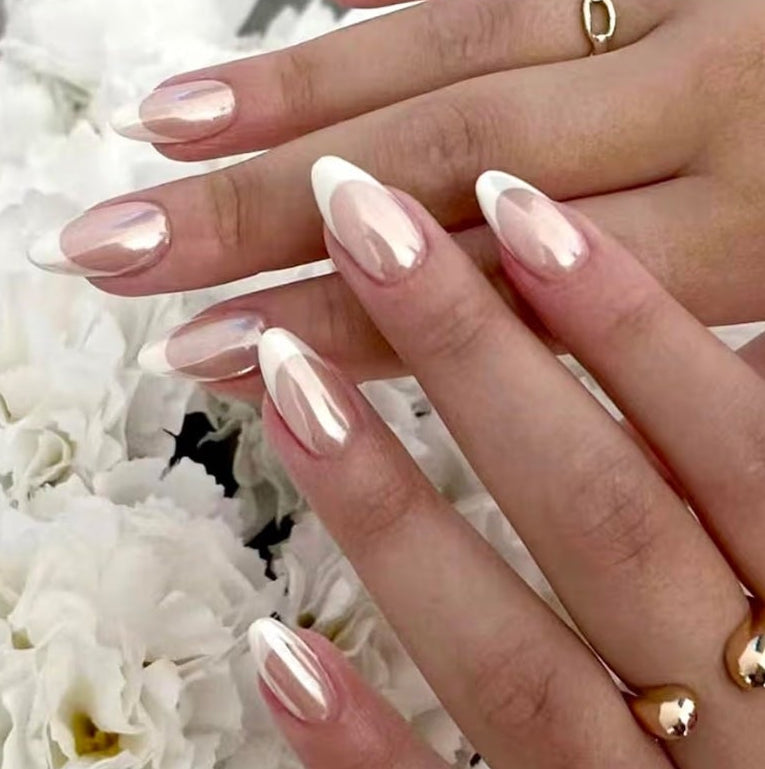 6 Packs (144 Pcs) Press on Nails Almond,Pink Press on Nails Medium,Short Almond Press on Nails,French Tip Fake Nails,Ombre Glue on Nails,Gel False Nails for Women, Stick on Nails Kit 12 styles