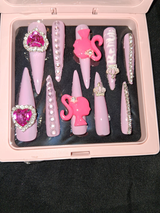 COCOMONEY NAILS CUSTOM 1 OF 1 GLUE ON PRESS ON COMES WITH FREE GIFTS #p51
