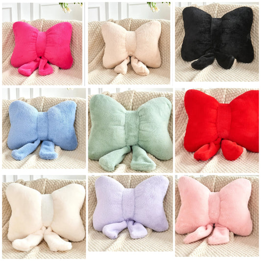 Bow Pillow Cherry Throw Pillow Aesthetic Cute Coquette Room Decor Funny Preppy Cherry Cushions for Bedroom Living Room Sofa Bed Chair Decoration (Pink,Small)