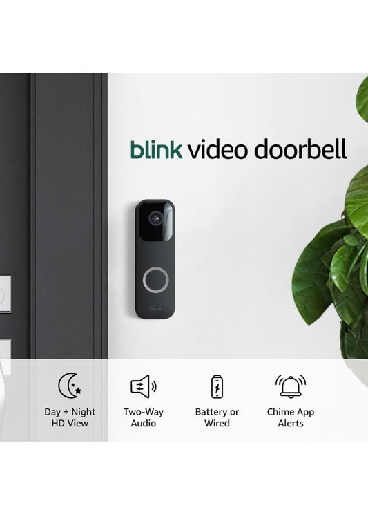 Blink Video Doorbell (newest model), Two-way audio, HD video, motion and chime app alerts and Alexa enabled — wired or wire-free