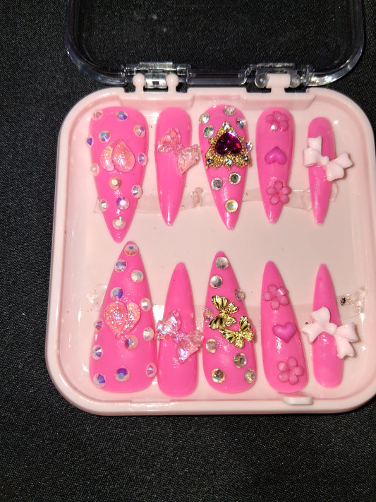 COCOMONEY NAILS CUSTOM 1 OF A KIND PIECES ACRYLIC COMES WITH FREE GIFTS