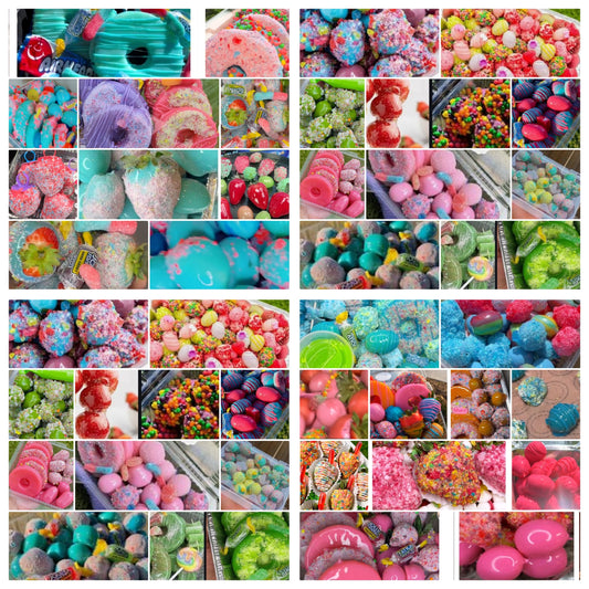 Candied fruit 12 pieces Candied, Caramel, Chocolate or Marshmallow pick your flavors with beautiful unique custom design