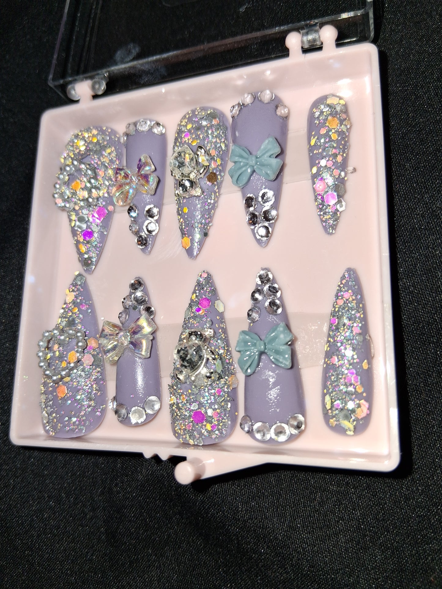 COCOMONEY NAILS CUSTOM ONE OF A KIND PIECES WITH NAIL BAG AND FREE GIFTS ACRYLIC