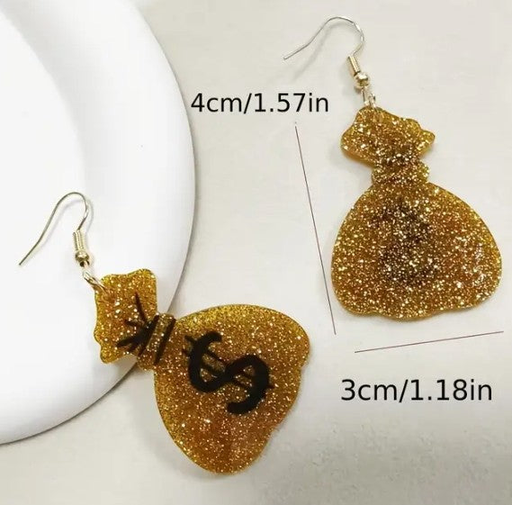 MONEY BAG EARRINGS