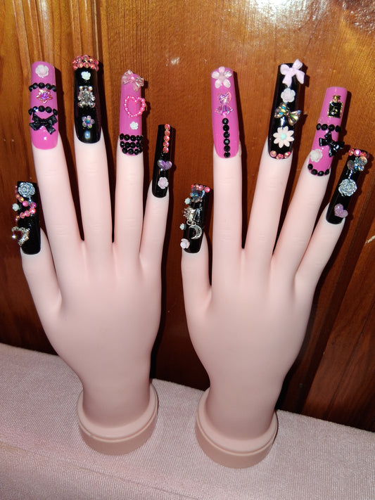 COCOMONEY NAILS CUSTOM 1 OF 1 GLUE ON PRESS ON COMES WITH FREE GIFTS #o67