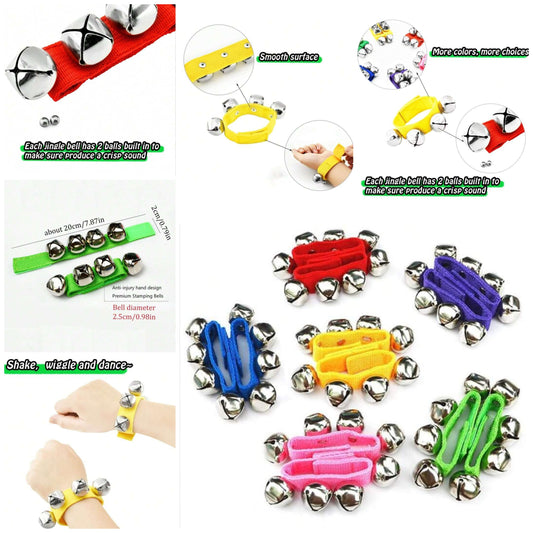 2 Pcs Wrist Band Jingle Bells, Wrist Bells Ankle Bells, Band Wrist Bells Bracelets, Rhythm Instrument Percussion Party Favors Wristband Bells, Jingle Bell Musical Instruments For Adults 6 Colors For Choice, Leg Bangles, Children Musical Instruments, iron