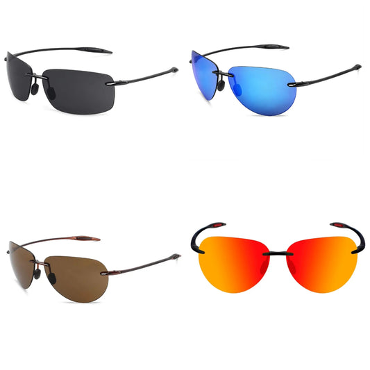 Sunglasses for Men Women Tr90 Rimless Frame for Running Fishing Golf Surf Driving