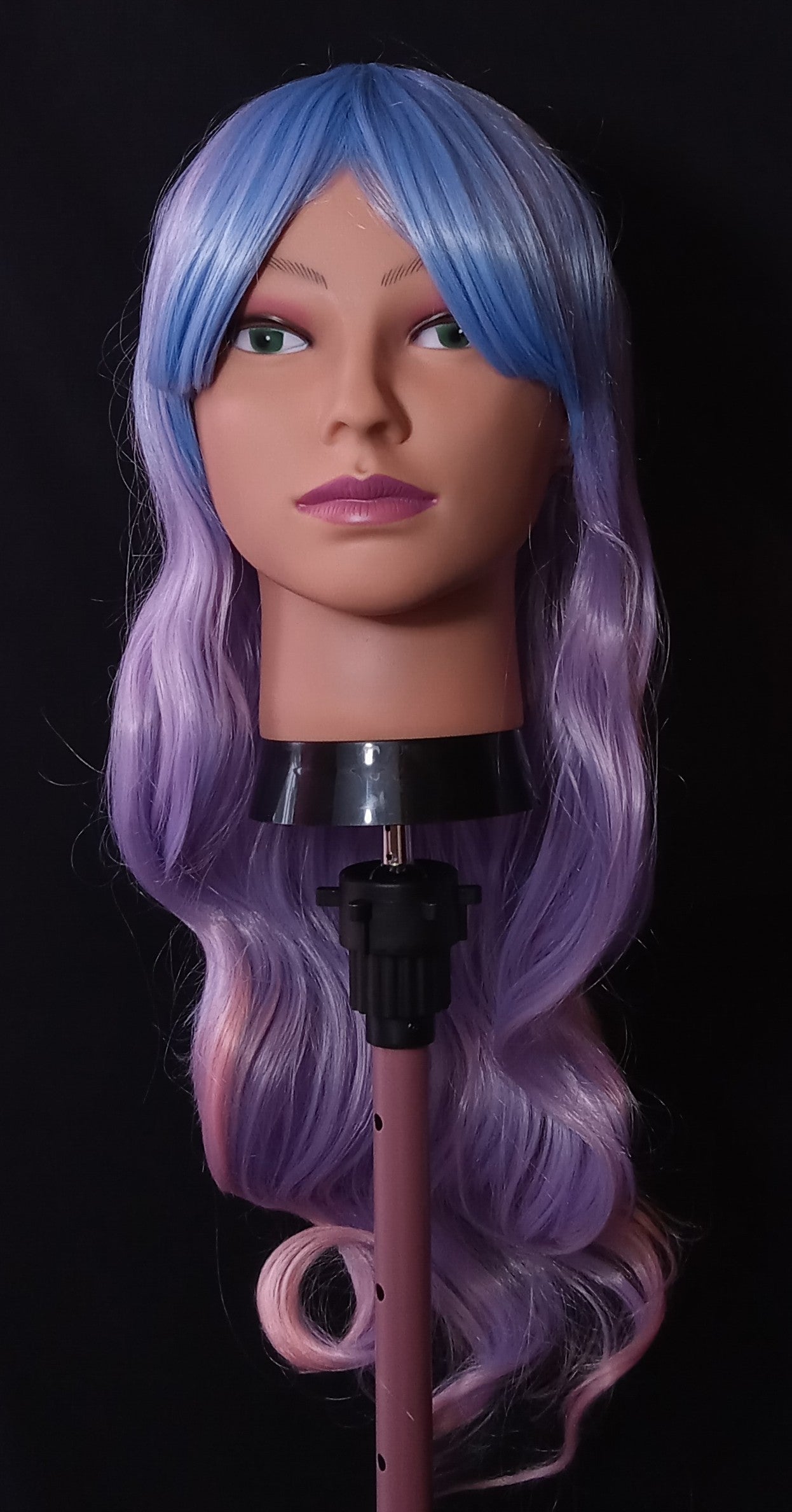 COCOMONEY WIG LONG WAVY STRAIGHT LIGHT BLUE PURPLE PINK