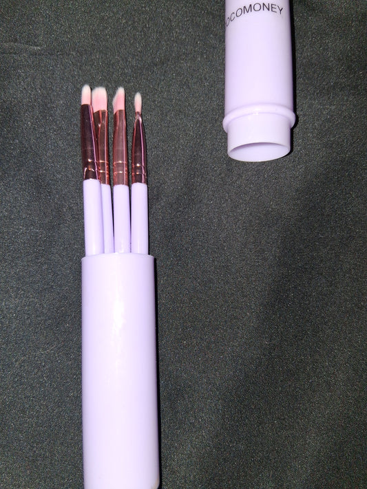COCOMONEY MAKEUP BRUSH SET 5PC purple minis with free gift 🎁