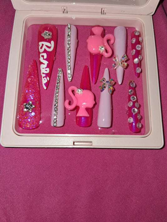 COCOMONEY NAILS CUSTOM 1 OF 1 GLUE ON PRESS ON COMES WITH FREE GIFTS #p28